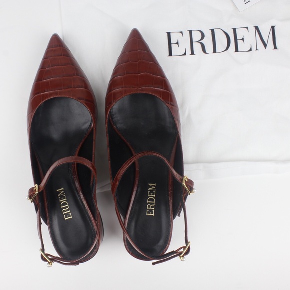 •SOLD• Erdem Aerin Embossed Leather Slingback - Picture 5 of 8
